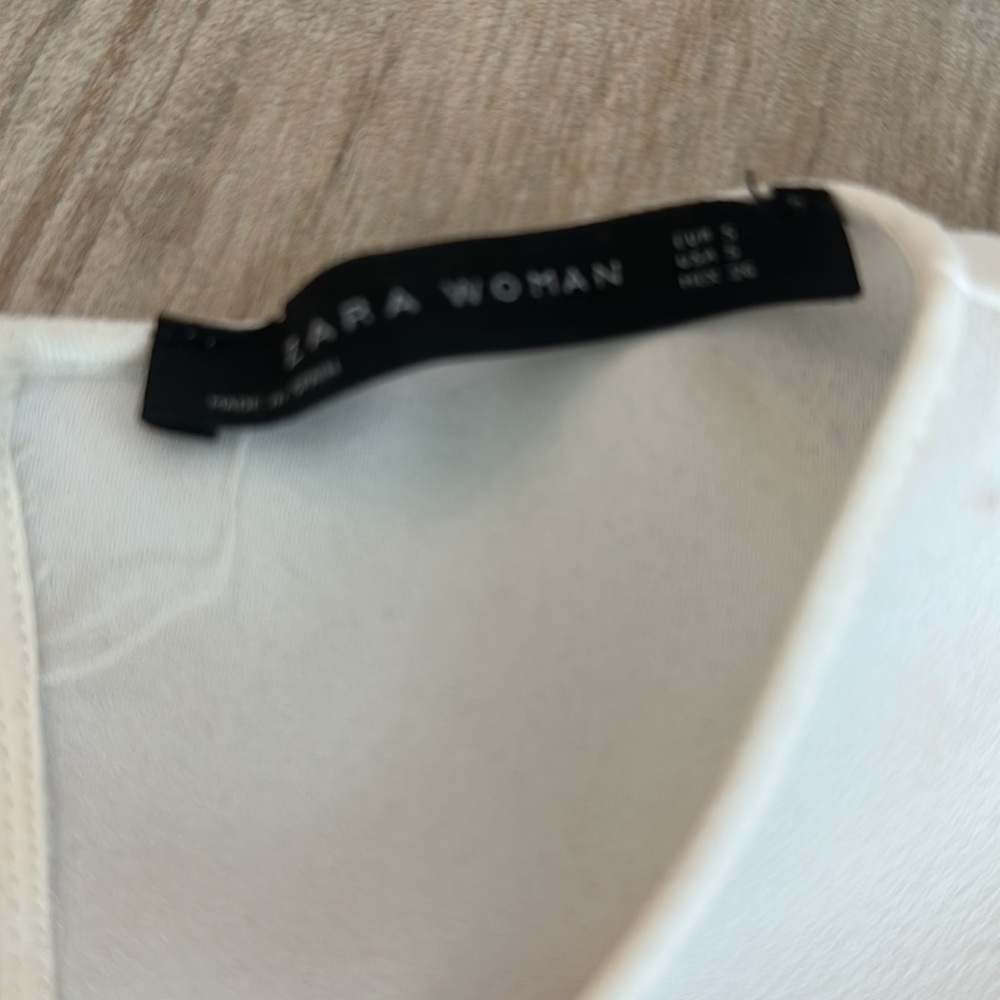 Zara Woman Size S Ruffled Arm Oversized Top - Picture 5 of 5